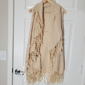 NWT Nude Fringe Vest